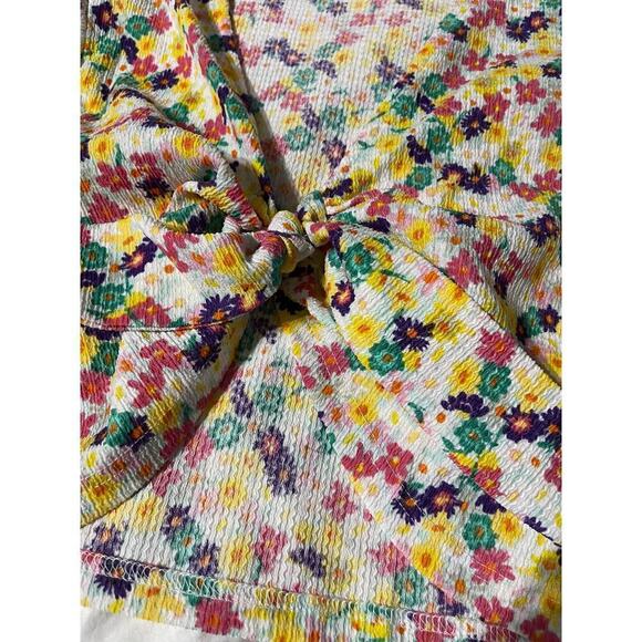 Vero Moda Floral Print Tie Crop Top Size Large - Picture 4 of 5